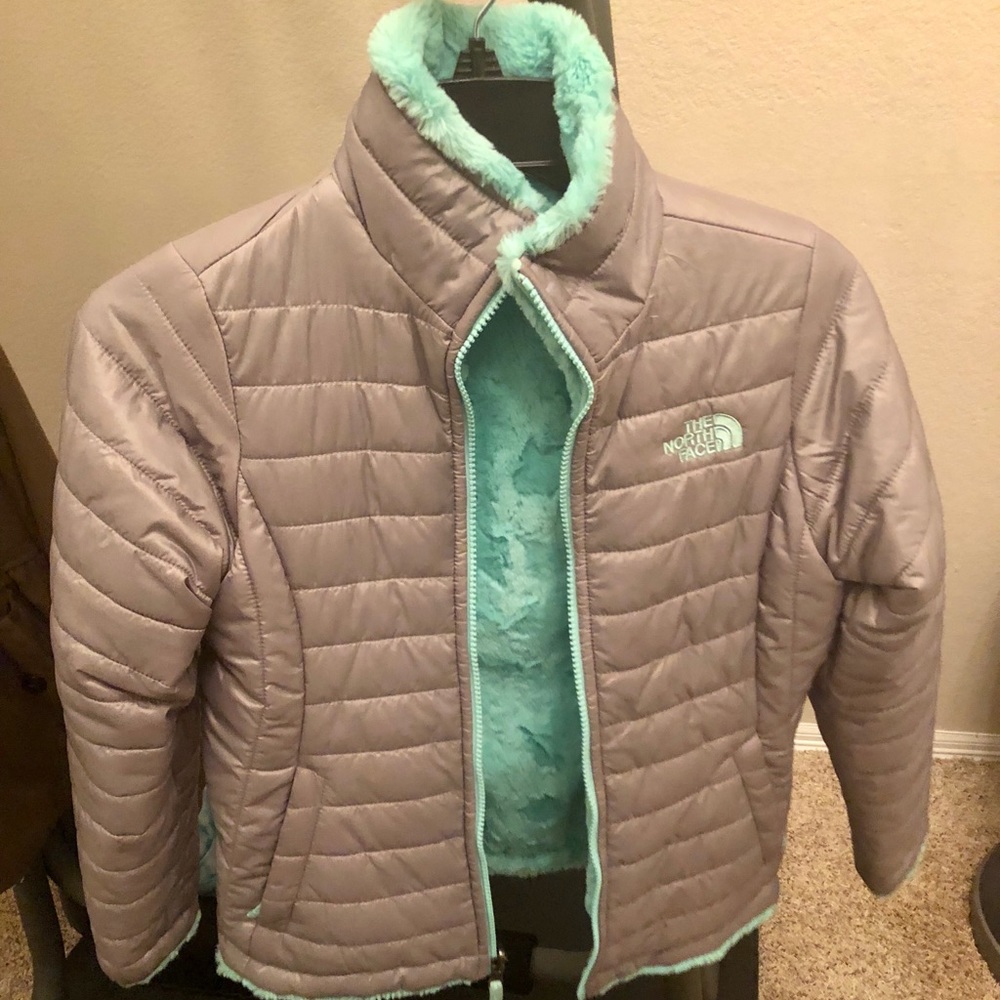 Girls Med(10/12) Reversible Mossbud Swirl Jacket